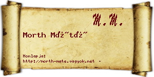 Morth Máté névjegykártya